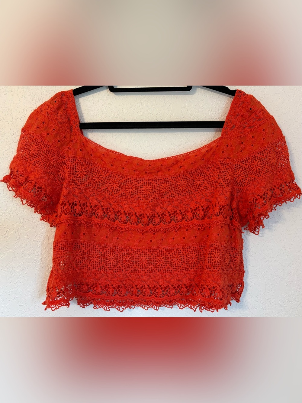 Free People One Amelie Crochet Lace Top